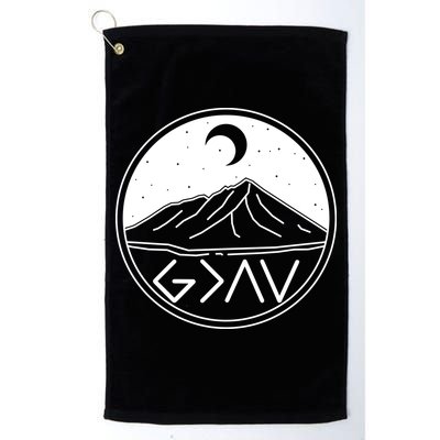 God Is Greater Than High And Lows Mountain Camping Golf Towel