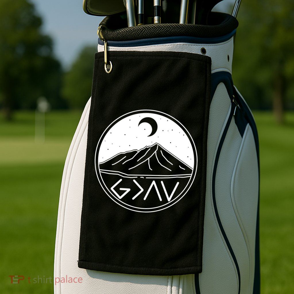 God Is Greater Than High And Lows Mountain Camping Golf Towel