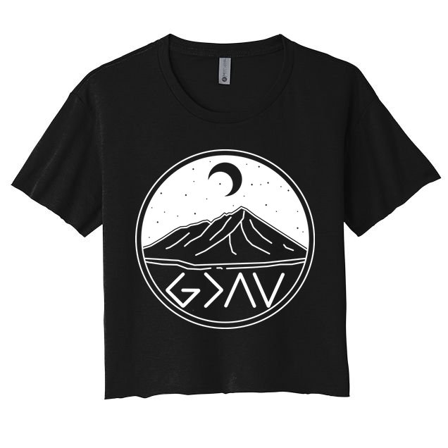 God Is Greater Than High And Lows Mountain Camping Crop Top