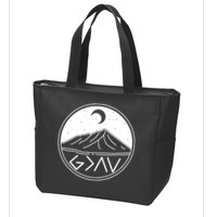 God Is Greater Than High And Lows Mountain Camping Zip Tote Bag