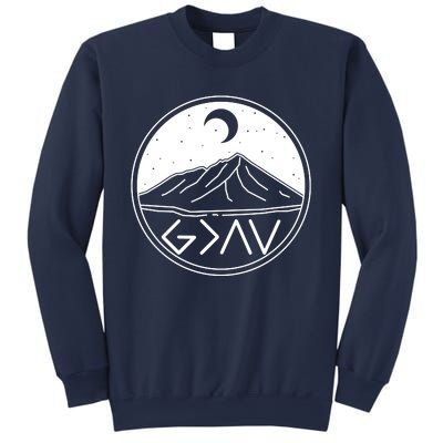 God Is Greater Than High And Lows Mountain Camping Sweatshirt