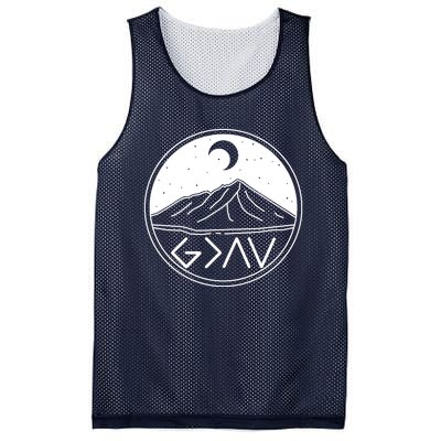 God Is Greater Than High And Lows Mountain Camping Mesh Reversible Basketball Jersey Tank