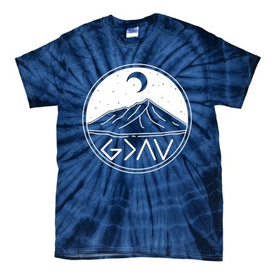 God Is Greater Than High And Lows Mountain Camping Tie-Dye T-Shirt