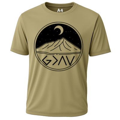 God Is Greater Than High And Lows Mountain Camping Performance Shirt