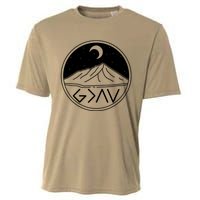 God Is Greater Than High And Lows Mountain Camping Cooling Performance Crew T-Shirt