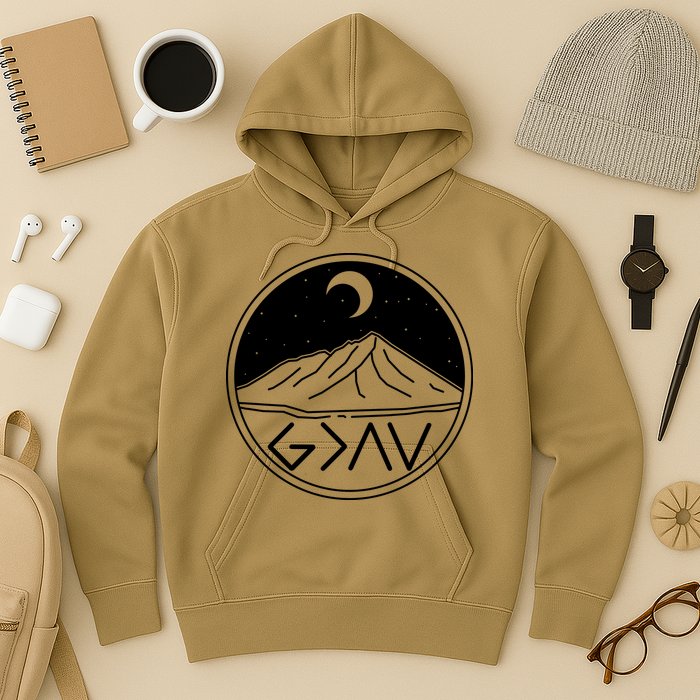 God Is Greater Than High And Lows Mountain Camping Hoodie
