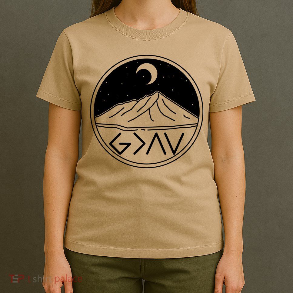 God Is Greater Than High And Lows Mountain Camping T-Shirt