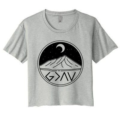 God Is Greater Than High And Lows Mountain Camping Women's Crop Top Tee