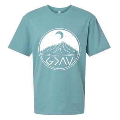 God Is Greater Than High And Lows Mountain Camping Sueded Cloud Jersey T-Shirt