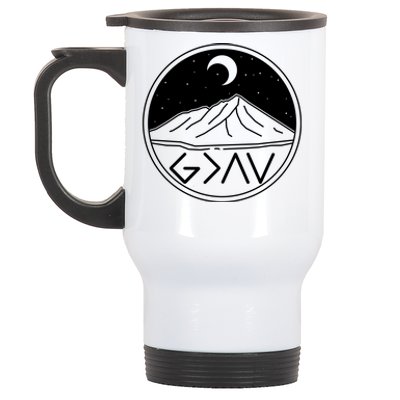 God Is Greater Than High And Lows Mountain Camping Stainless Steel Travel Mug