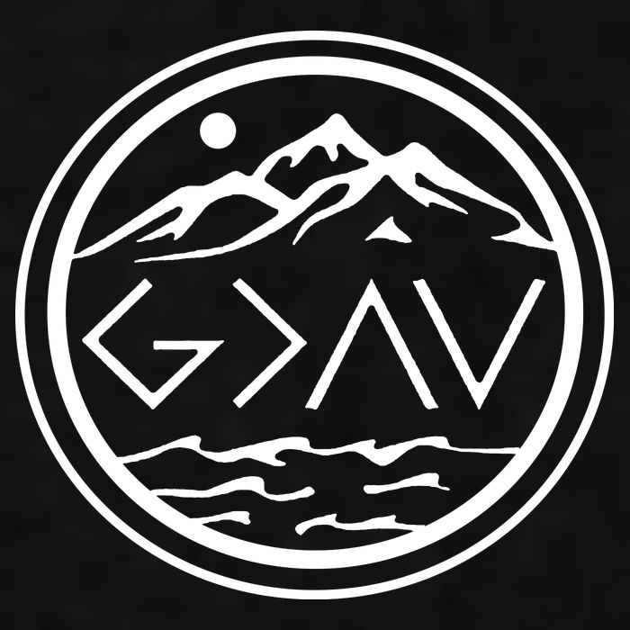 God Is Greater Than The High And Lows Graphic Inspirational Christian Mountain Ladies PosiCharge Tri-Blend Wicking Tank