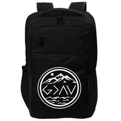 God Is Greater Than The High And Lows Graphic Inspirational Christian Mountain Impact Tech Backpack
