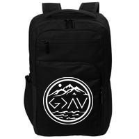 God Is Greater Than The High And Lows Graphic Inspirational Christian Mountain Impact Tech Backpack