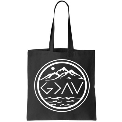 God Is Greater Than The High And Lows Graphic Inspirational Christian Mountain Bag