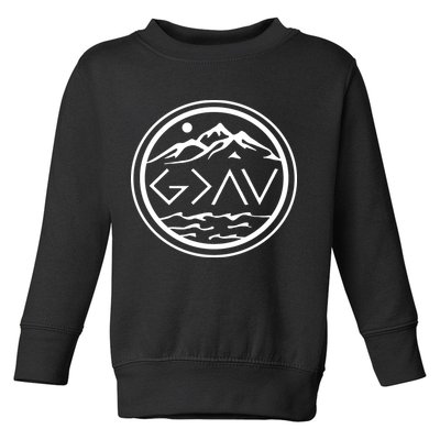 God Is Greater Than The High And Lows Graphic Inspirational Christian Mountain Toddler Sweatshirt