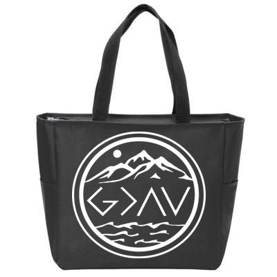 God Is Greater Than The High And Lows Graphic Inspirational Christian Mountain Zip Tote Bag