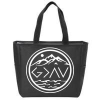 God Is Greater Than The High And Lows Graphic Inspirational Christian Mountain Zip Tote Bag