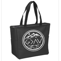 God Is Greater Than The High And Lows Graphic Inspirational Christian Mountain Zip Tote Bag