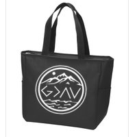 God Is Greater Than The High And Lows Graphic Inspirational Christian Mountain Zip Tote Bag