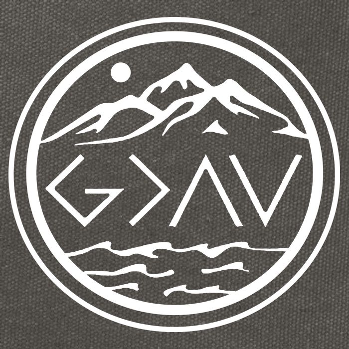 God Is Greater Than The High And Lows Graphic Inspirational Christian Mountain Cotton Canvas Backpack