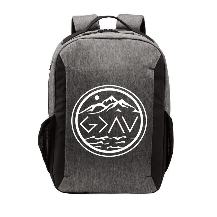 God Is Greater Than The High And Lows Graphic Inspirational Christian Mountain Vector Backpack