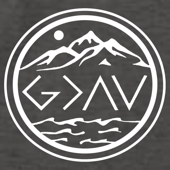 God Is Greater Than The High And Lows Graphic Inspirational Christian Mountain Vector Backpack