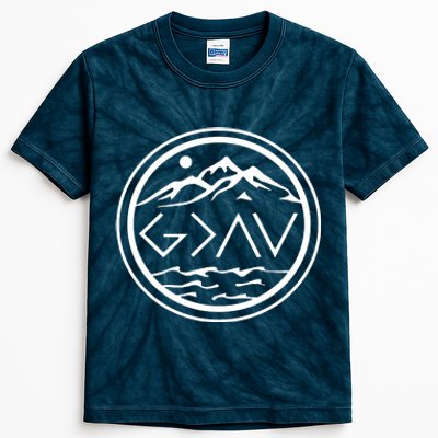 God Is Greater Than The High And Lows Graphic Inspirational Christian Mountain Kids Tie-Dye T-Shirt