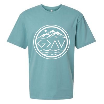 God Is Greater Than The High And Lows Graphic Inspirational Christian Mountain Sueded Cloud Jersey T-Shirt