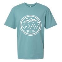 God Is Greater Than The High And Lows Graphic Inspirational Christian Mountain Sueded Cloud Jersey T-Shirt