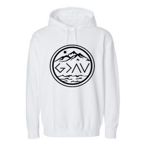 God Is Greater Than The High And Lows Graphic Inspirational Christian Mountain Garment-Dyed Fleece Hoodie