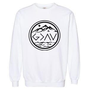 God Is Greater Than The High And Lows Graphic Inspirational Christian Mountain Garment-Dyed Sweatshirt