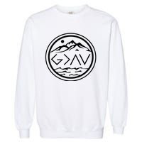 God Is Greater Than The High And Lows Graphic Inspirational Christian Mountain Garment-Dyed Sweatshirt