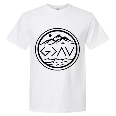 God Is Greater Than The High And Lows Graphic Inspirational Christian Mountain Garment-Dyed Heavyweight T-Shirt
