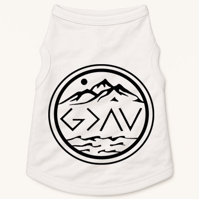 God Is Greater Than The High And Lows Graphic Inspirational Christian Mountain Doggie Tank