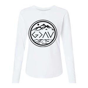 God Is Greater Than The High And Lows Graphic Inspirational Christian Mountain Womens Cotton Relaxed Long Sleeve T-Shirt