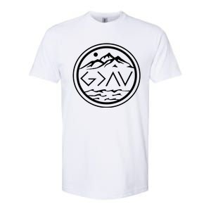 God Is Greater Than The High And Lows Graphic Inspirational Christian Mountain Softstyle CVC T-Shirt