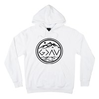 God Is Greater Than The High And Lows Graphic Inspirational Christian Mountain Hoodie