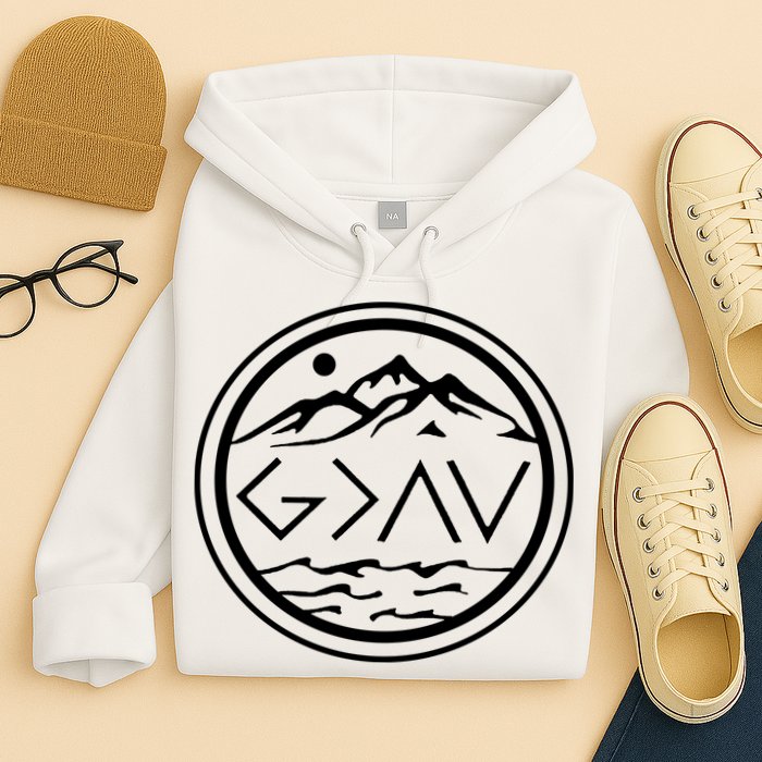 God Is Greater Than The High And Lows Graphic Inspirational Christian Mountain Hoodie