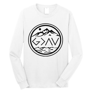 God Is Greater Than The High And Lows Graphic Inspirational Christian Mountain Long Sleeve Shirt