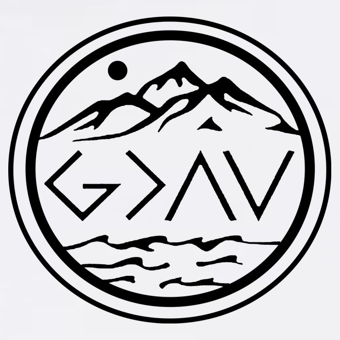 God Is Greater Than The High And Lows Graphic Inspirational Christian Mountain Full-Length Apron With Pockets