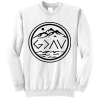 God Is Greater Than The High And Lows Graphic Inspirational Christian Mountain Sweatshirt