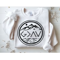 God Is Greater Than The High And Lows Graphic Inspirational Christian Mountain Sweatshirt
