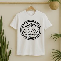 God Is Greater Than The High And Lows Graphic Inspirational Christian Mountain T-Shirt