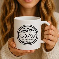 God Is Greater Than The High And Lows Graphic Inspirational Christian Mountain Mug