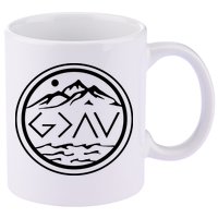 God Is Greater Than The High And Lows Graphic Inspirational Christian Mountain 11oz C Handle Ceramic Mug