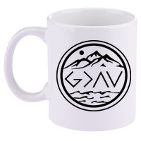 God Is Greater Than The High And Lows Graphic Inspirational Christian Mountain 11oz C Handle Ceramic Mug