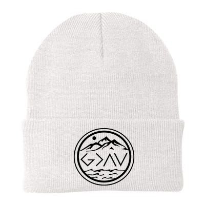 God Is Greater Than The High And Lows Graphic Inspirational Christian Mountain Beanie