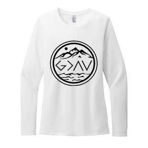 God Is Greater Than The High And Lows Graphic Inspirational Christian Mountain Womens CVC Long Sleeve Shirt