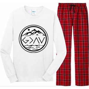 God Is Greater Than The High And Lows Graphic Inspirational Christian Mountain Long Sleeve Pajama Set