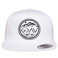 God Is Greater Than The High And Lows Graphic Inspirational Christian Mountain Flat Bill Trucker Hat